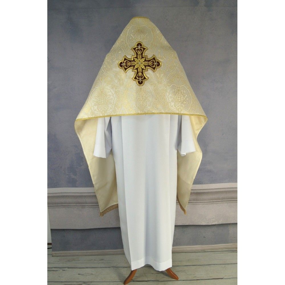 Welon liturgiczny krzyż brokat jasnozłoty - WELONY - zdjęcie 3 - Welon liturgiczny krzyż brokat jasnozłoty