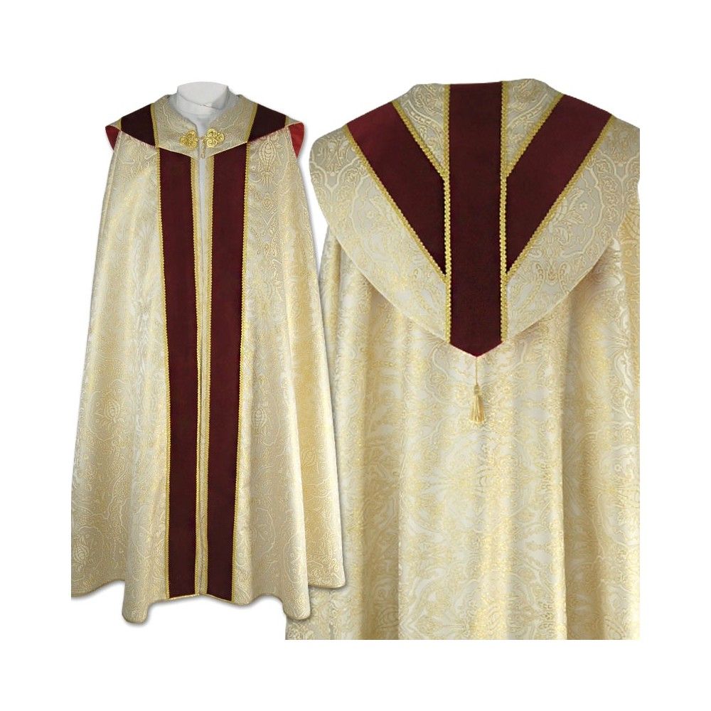 Kapa semi gotycka jasnozłoty brokat - KAPY LITURGICZNE - Nowość