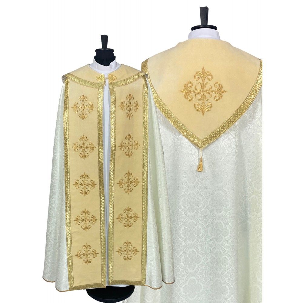 Kapa fioletowa wzór gotycki - tkanina żakard (11) - KAPY LITURGICZNE - zdjęcie 2 - Kapa fioletowa wzór gotycki - tkanina żakard (11)