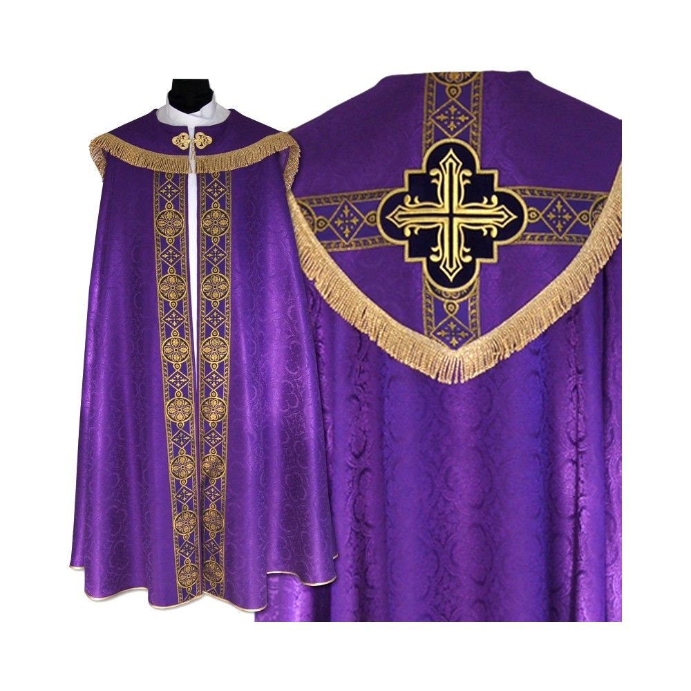 Kapa wzór gotycki kolory liturgiczne - tkanina żakard (12) - KAPY LITURGICZNE - zdjęcie 5 - Kapa wzór gotycki kolory liturgiczne - tkanina żakard (12)