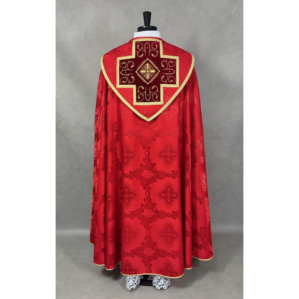 Kapa haftowana wzór gotycki - czerwona (85) - KAPY LITURGICZNE - zdjęcie 3 - Kapa haftowana wzór gotycki - czerwona (85)