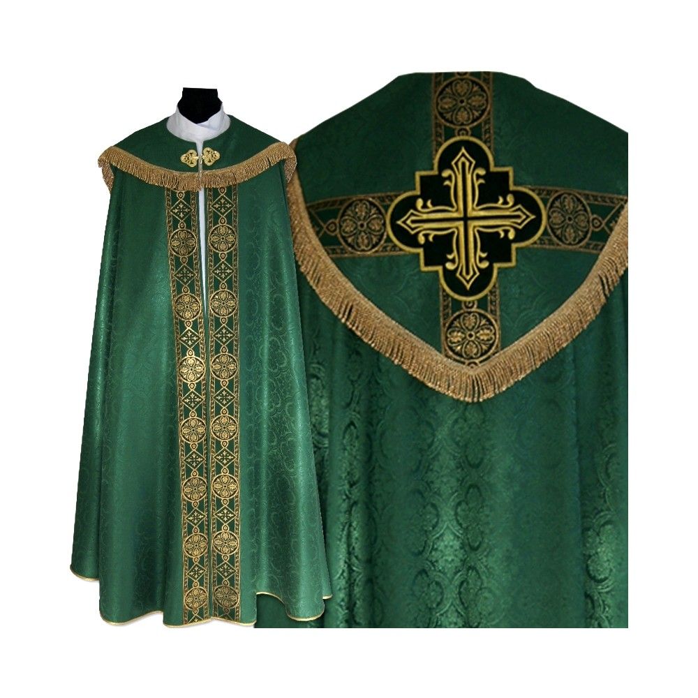 Kapa haftowana semi gotycka - kolory liturgiczne (86) - KAPY LITURGICZNE - zdjęcie 5 - Kapa haftowana semi gotycka - biała (86)