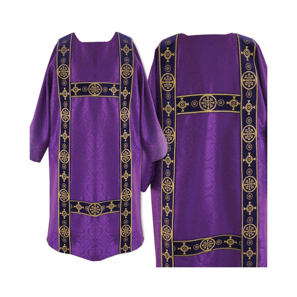 Dalmatyka fioletowa gotycka - tkanina żakard (44) - DALMATYKI - Nowość