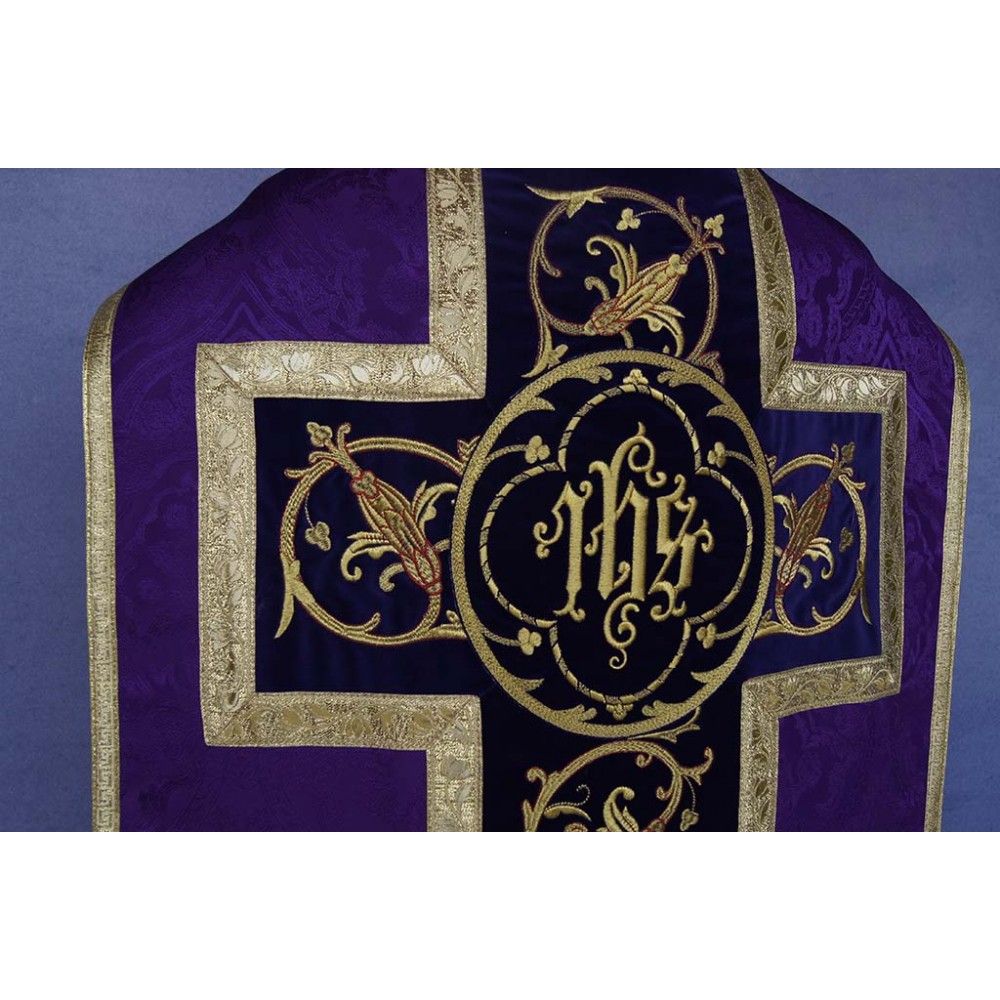 Ornat rzymski IHS - kolory liturgiczne, żakard (35) - Ornaty rzymskie - zdjęcie 11 - Ornat rzymski IHS - kolory liturgiczne, żakard (34)