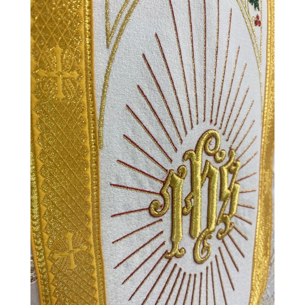 Ornat Rzymski z Manipularzem, Bursą i Welonem na kielich (14) - ORNATY NA WIELKI POST - zdjęcie 3 - Ornat Rzymski z Manipularzem, Bursą i Welonem na kielich (14)