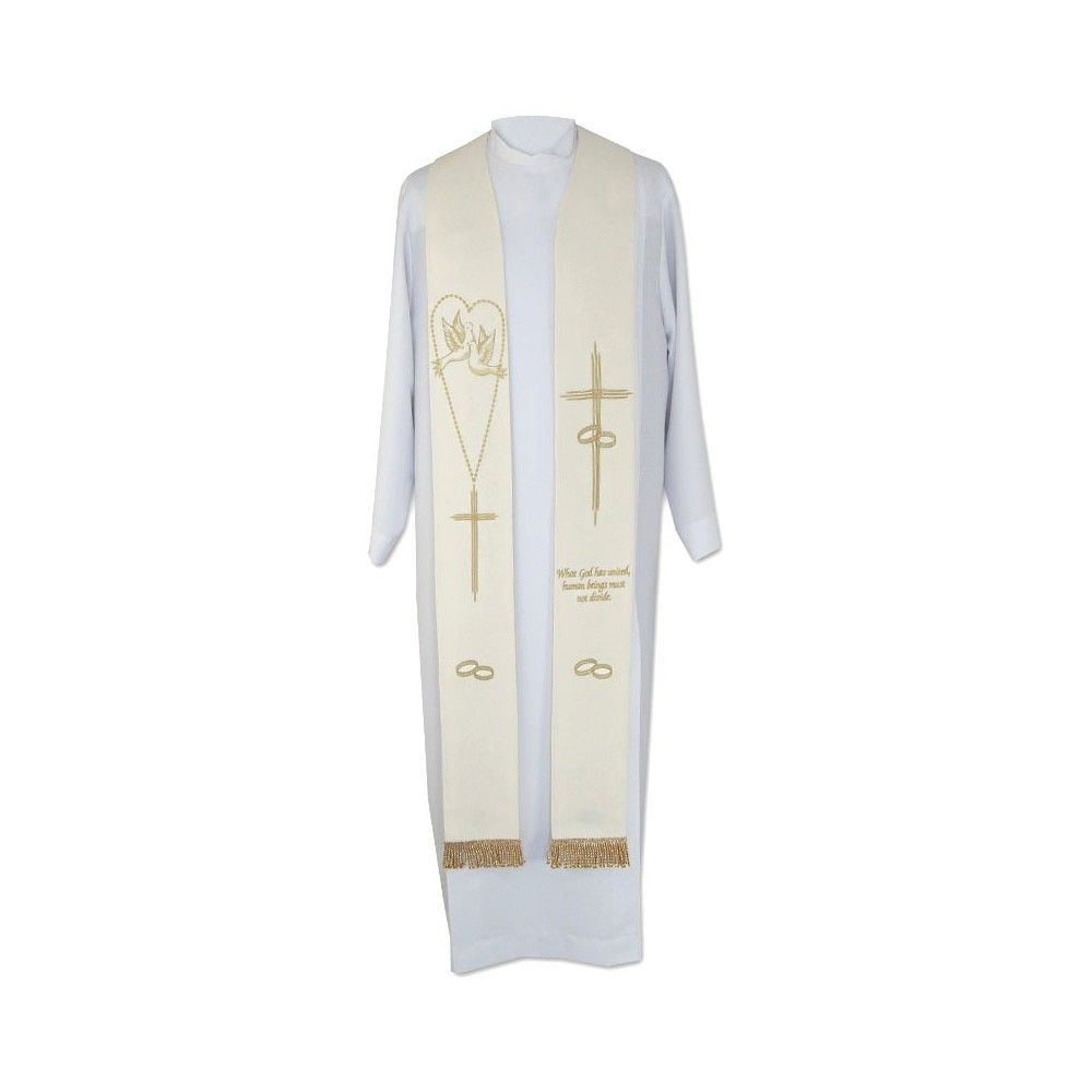 Stuła ślubna haftowana (2) - EUCHARYSTYCZNE - Nowość