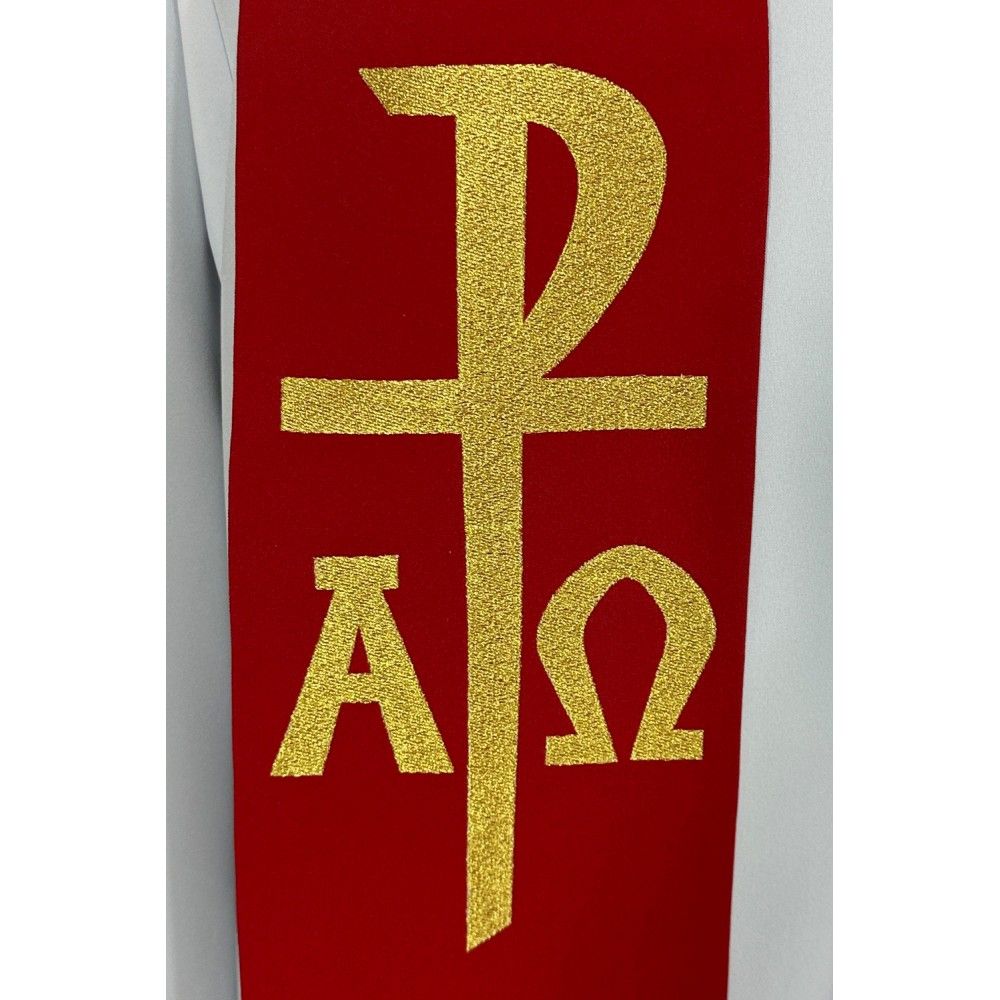 Stuła haftowana z motywem św. Floriana (1K) - Z POSTACIAMI - zdjęcie 3 - Stuła haftowana z motywem św. Floriana (1K)