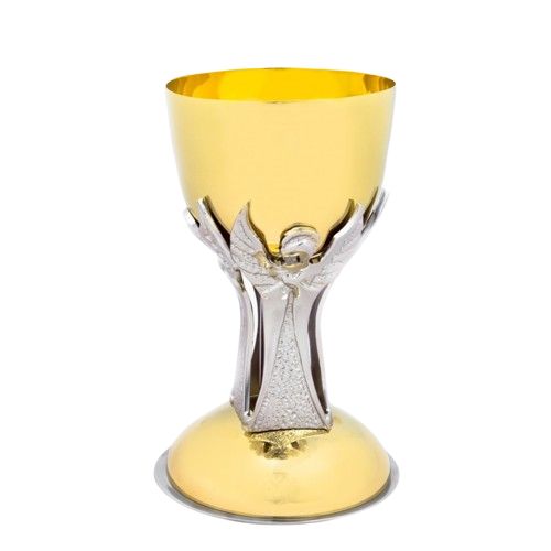 Kielich z ozdobnymi aniołami, pozłacany, mosiężny (1S) - KIELICHY MSZALNE - zdjęcie 2 - Kielich z ozdobnymi aniołami, pozłacany, mosiężny (1S)