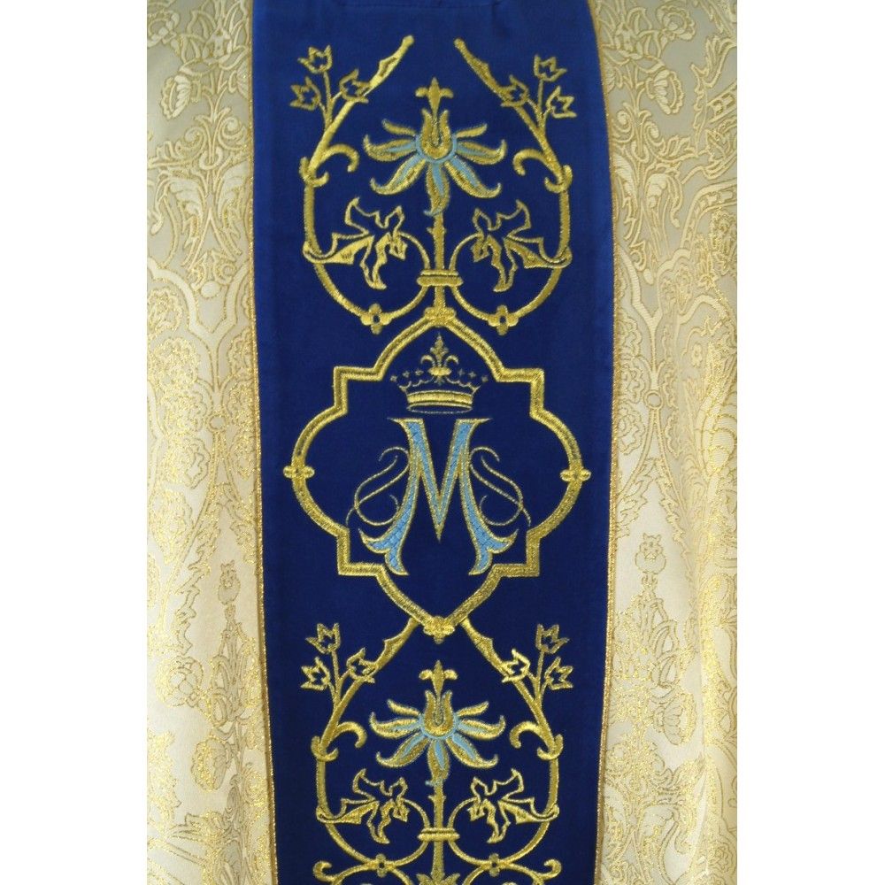 Ornat haftowany Maryjny złoty (32) - Ornaty Maryjne - zdjęcie 2 - Ornat haftowany Maryjny złoty (32)