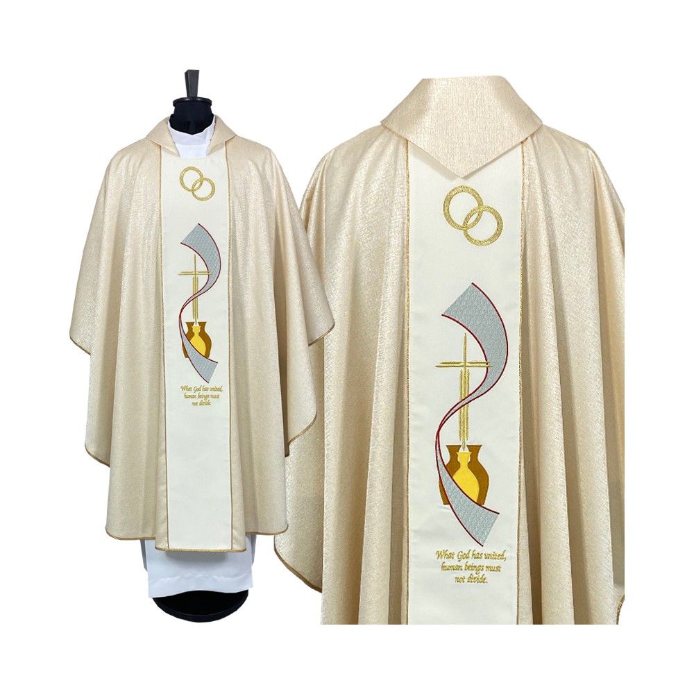 Ornat ślubny złoty haftowany (A) - Ornaty ślubne - Nowość