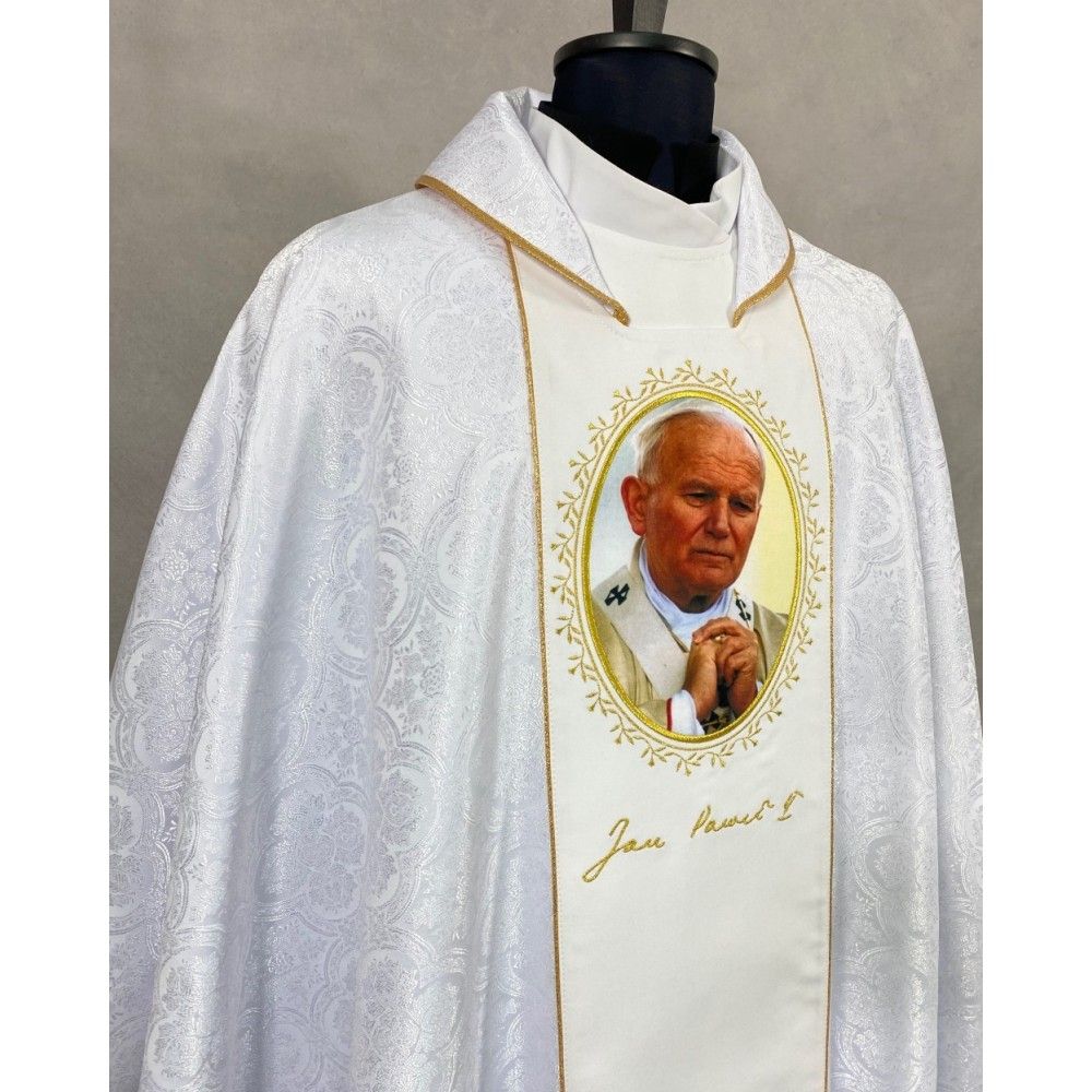 Ornat Święty Jan Paweł II - Ornaty z wizerunkiem świętych - zdjęcie 2 - Ornat Święty Jan Paweł II