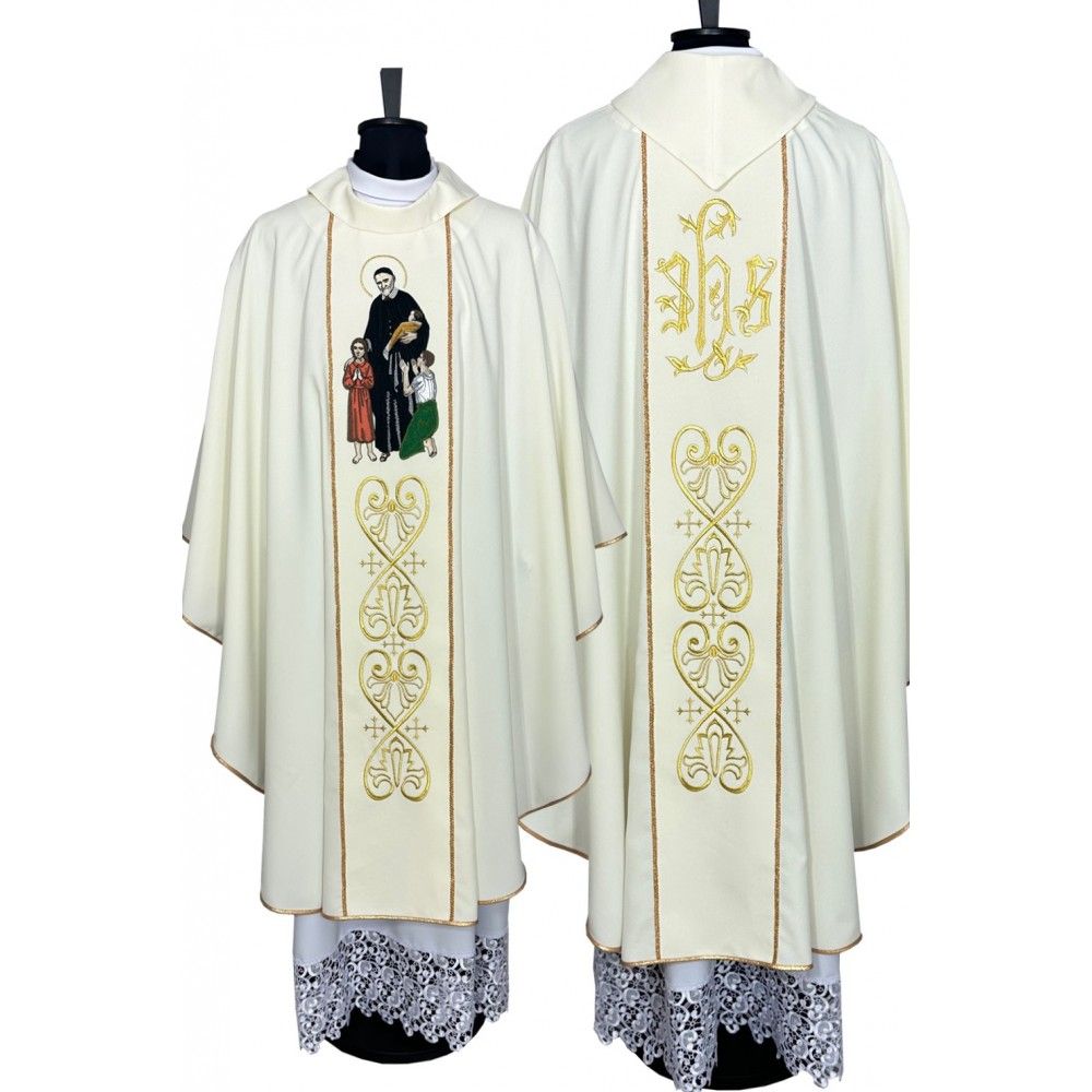 Ornat haftowany - Św. Wincenty a Paulo - Ornaty z wizerunkiem świętych - Nowość