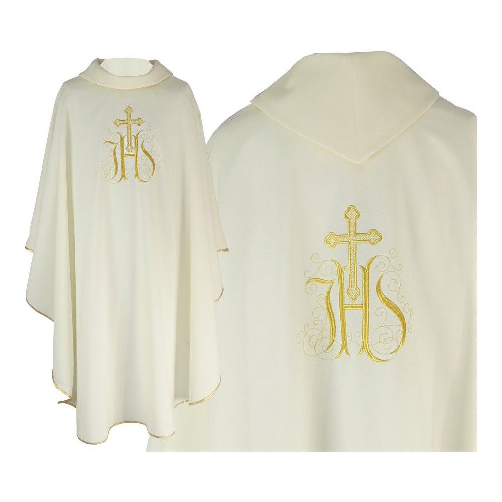 Ornat gotycki IHS- kolory liturgiczne (6) - Ornaty haftowane - zdjęcie 5 - Ornat gotycki IHS- kolory liturgiczne (6)