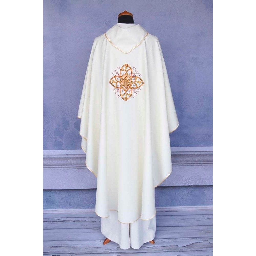 Ornat gotycki IHS- kolory liturgiczne (7) - Ornaty haftowane - zdjęcie 5 - Ornat gotycki IHS- kolory liturgiczne (7)