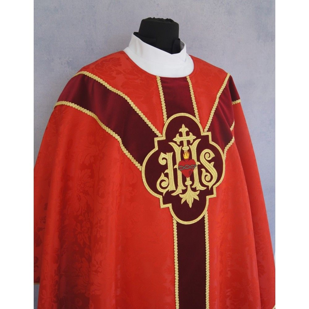 Ornat Semi-Gotycki kolory liturgiczne (75) - Ornaty haftowane - zdjęcie 2 - Ornat Semi-Gotycki kolor ecru (75)