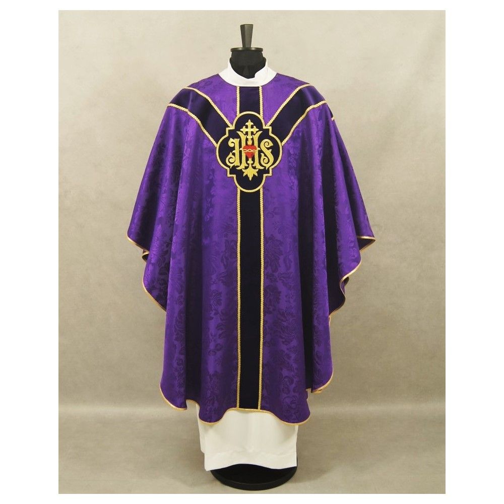 Ornat Semi-Gotycki kolory liturgiczne (75) - Ornaty haftowane - zdjęcie 5 - Ornat Semi-Gotycki kolor ecru (75)