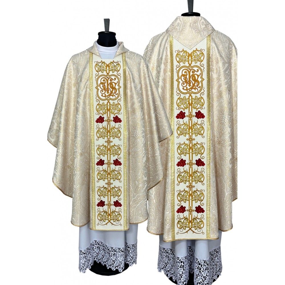 Ornat gotycki brokatowy, haftowany pas (50) - SZATY LITURGICZNE - Nowość