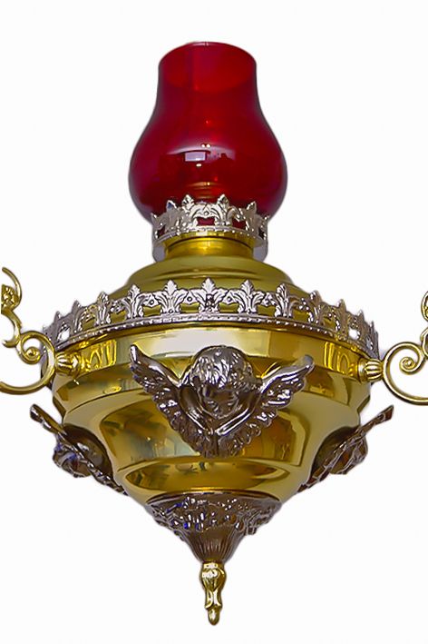 Lampa wieczna, elektryczna, elementy niklowane - wys. 90 cm, szer. 41 cm (S5) - LAMPKI WIECZNE - zdjęcie 2 - Lampa wieczna, elektryczna, elementy niklowane - wys. 90 cm, szer. 41 cm (S5)