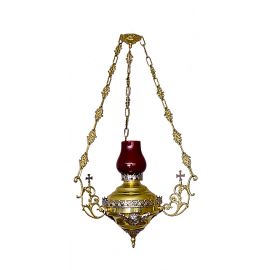 Lampa wieczna, elektryczna, elementy niklowane - wys. 90 cm, szer. 41 cm (S5) - LAMPKI WIECZNE