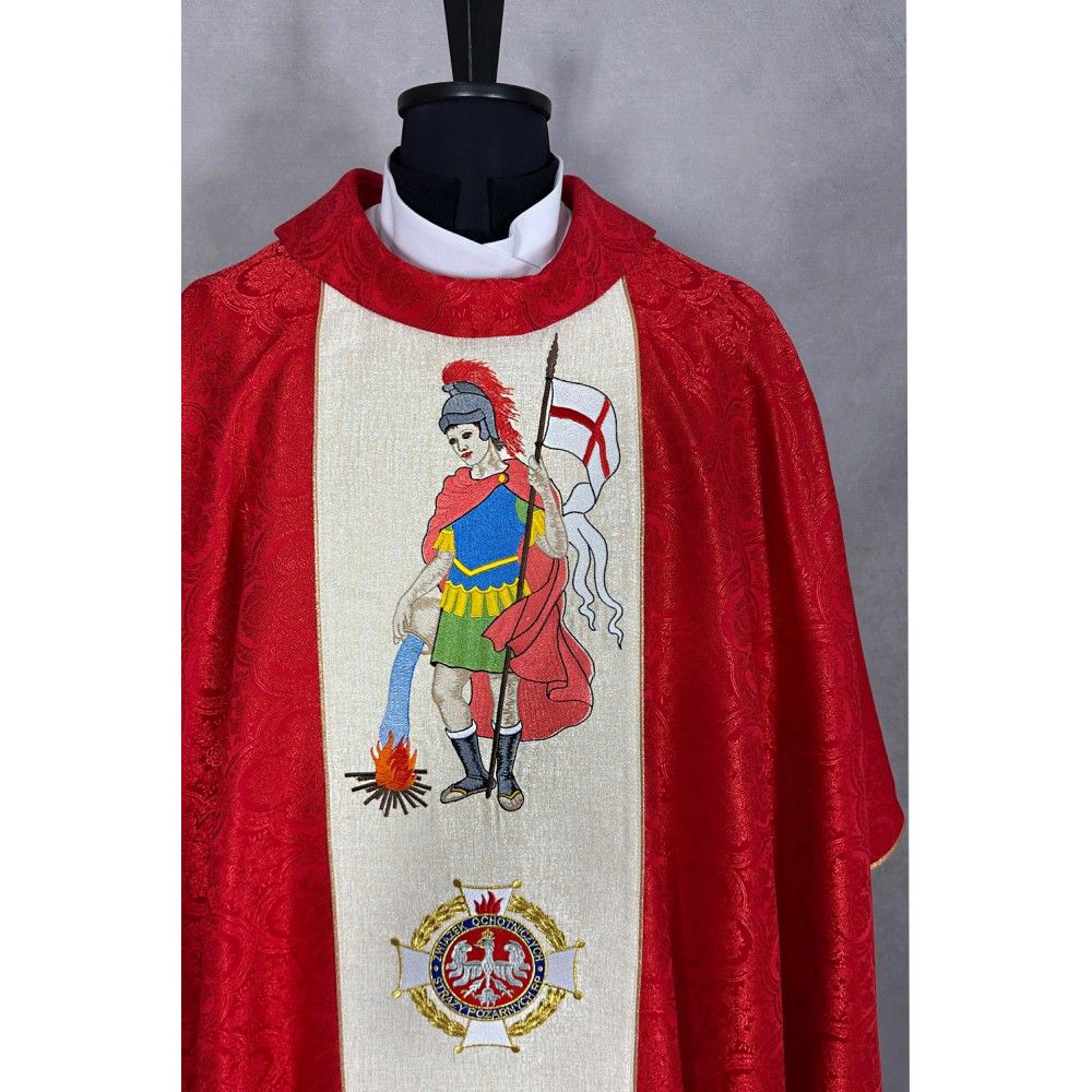 Ornat haftowany św. Florian (1) - Ornaty z wizerunkiem świętych - zdjęcie 2 - Ornat haftowany św. Florian (1)