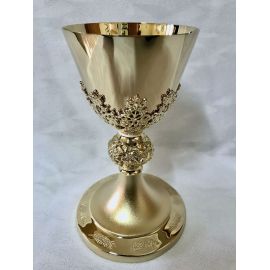 Kielich mszalny, winogrona, złocony - 20 cm (14D) - KIELICHY MSZALNE