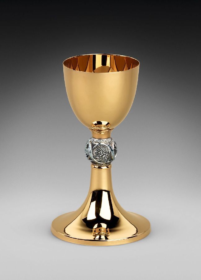 Kielich mszalny, pozłacany i oksydowany - 26 cm (20D) - KIELICHY MSZALNE - Nowość