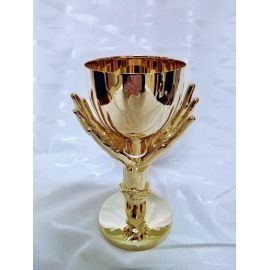 Kielich mszalny, pozłacany, dłonie, nodus odlew - 21 cm (28D) - KIELICHY MSZALNE