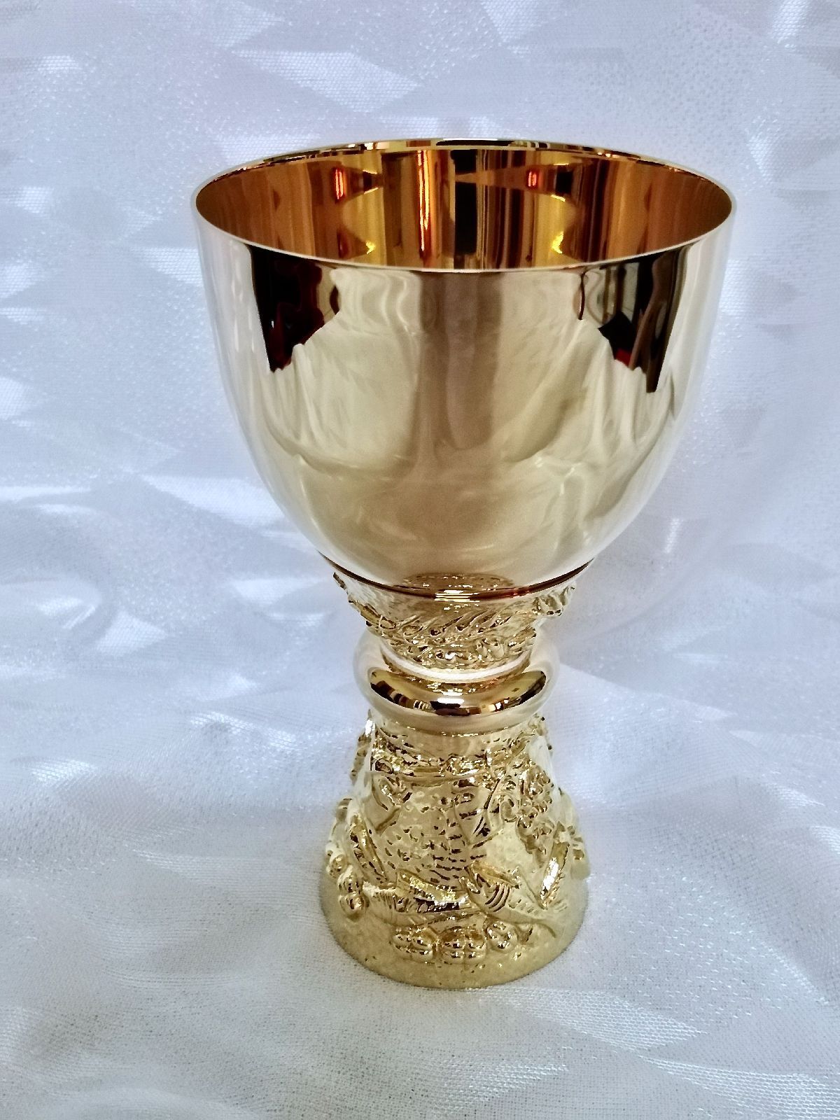 Kielich mszalny, pozłacany, ryby - 17 cm (30D) - KIELICHY MSZALNE - Nowość