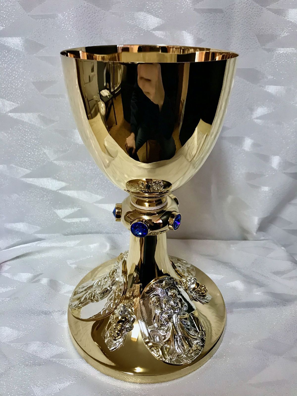 Kielich mszalny, pozłacany, Maryjny - 24 cm (31DA) - KIELICHY MSZALNE - Nowość