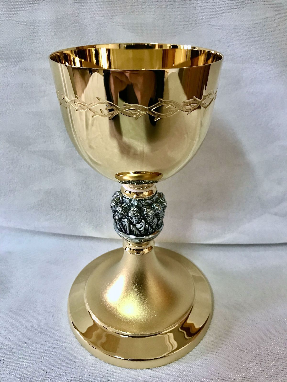 Kielich mszalny, pozłacany, Ostatnia wieczerza - 20 cm (37D) - KIELICHY MSZALNE - Nowość