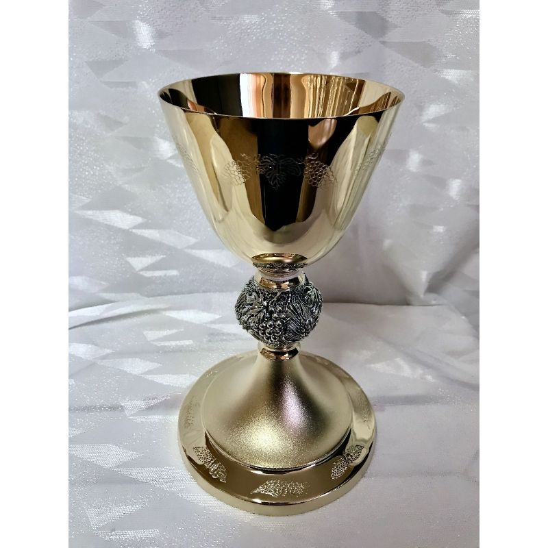 Kielich mszalny, pozłacany, winogrona, kłosy - 20 cm (40D) - KIELICHY MSZALNE - Kielich mszalny, pozłacany, winogrona, kłosy - 20 cm (40D)