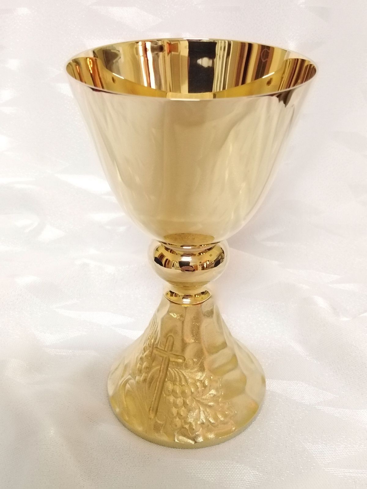 Kielich mszalny, pozłacany, winogrona, kłosy - 18 cm (41D) - KIELICHY MSZALNE - Nowość