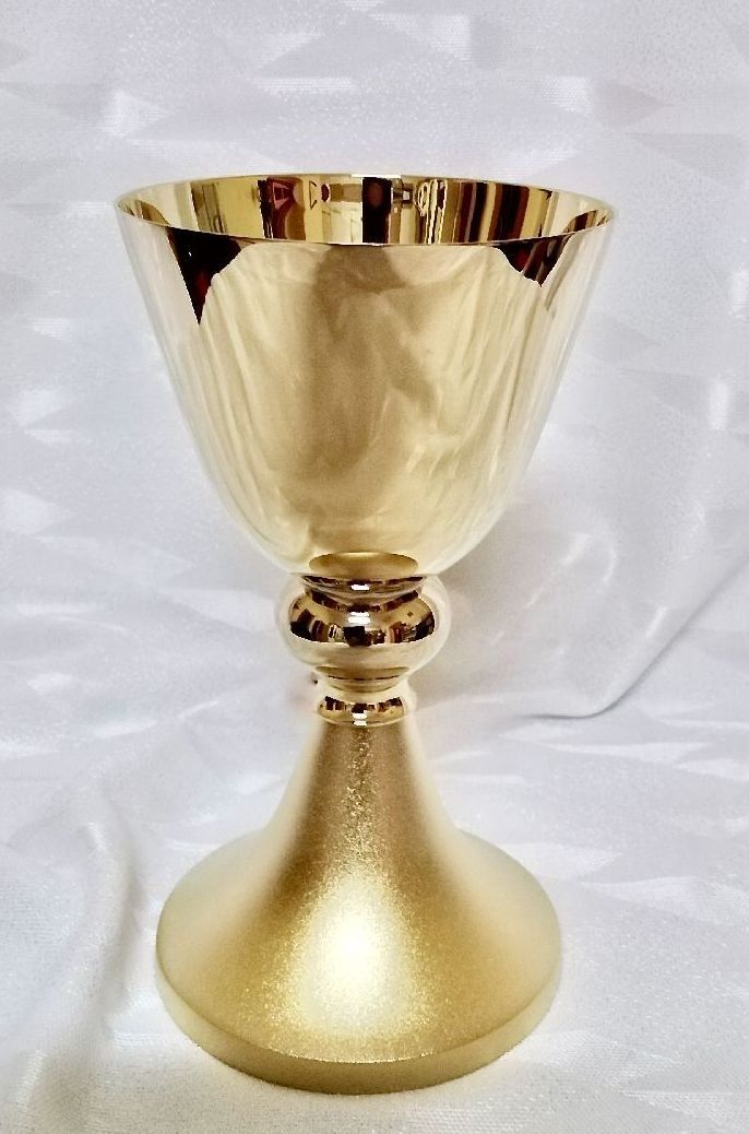Kielich mszalny, pozłacany, podstawa matowa - 18 cm (43D) - KIELICHY MSZALNE - Nowość