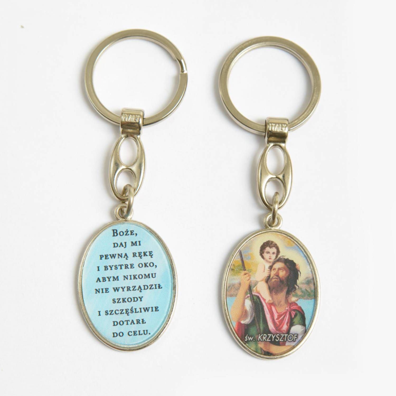 Brelok metalowy - Święty Krzysztof (1) - Breloki religijne - Nowość