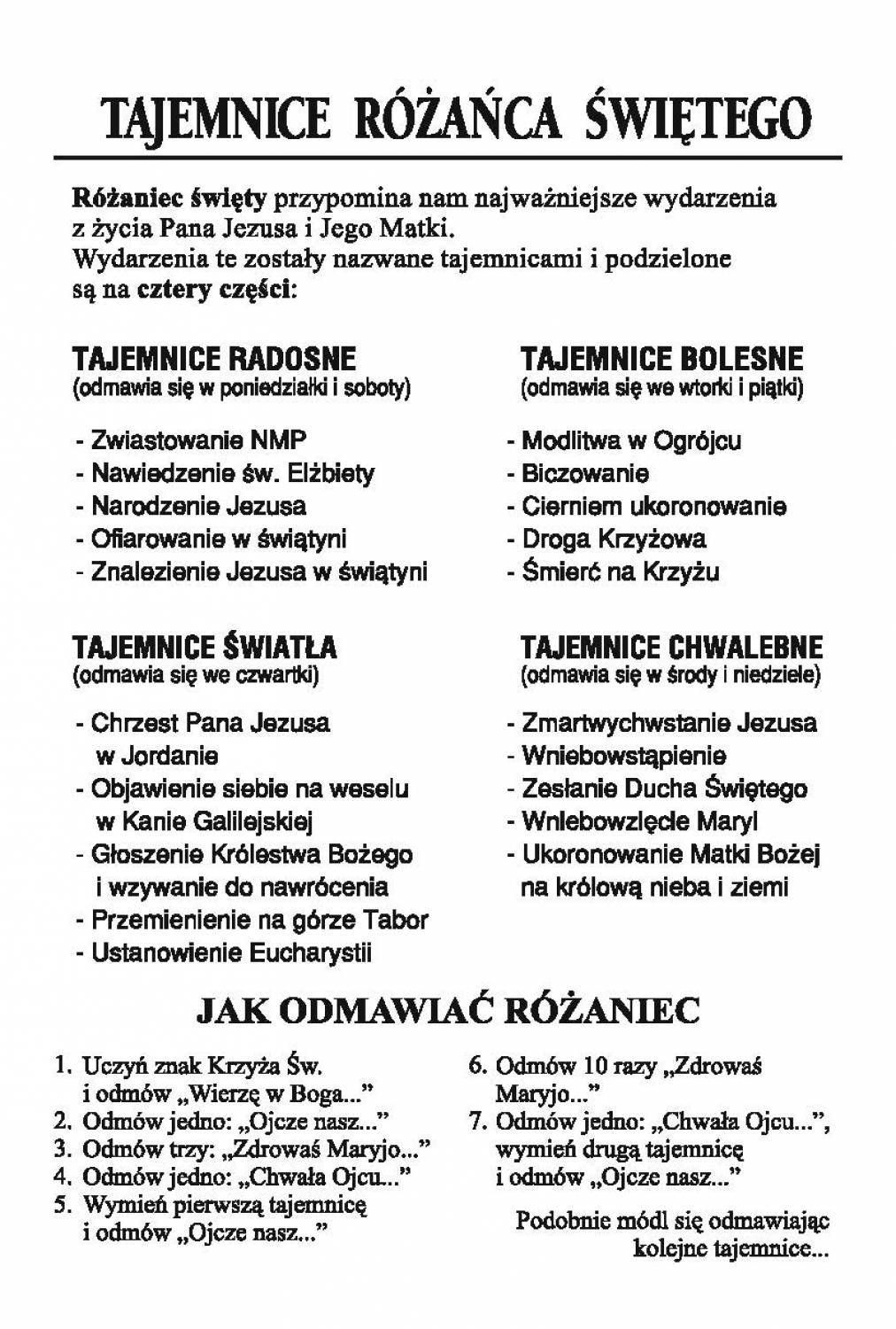 Różaniec Święty - Pocztówka z modlitwą 15 x 10 cm - RÓŻAŃCE, KORONKI, TAJEMNICE RÓŻAŃCOWE - zdjęcie 2 - Różaniec Święty - Pocztówka z modlitwą 15 x 10 cm