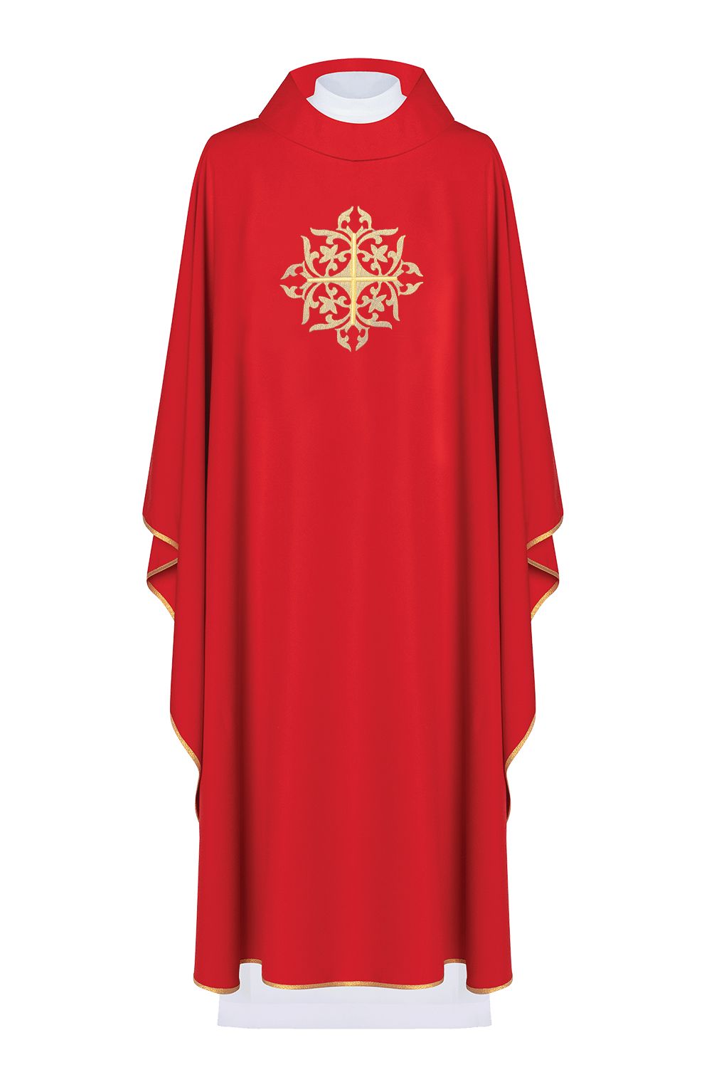 Ornat haftowany krzyż - czerwony (H187) - Ornaty czerwone - Nowość