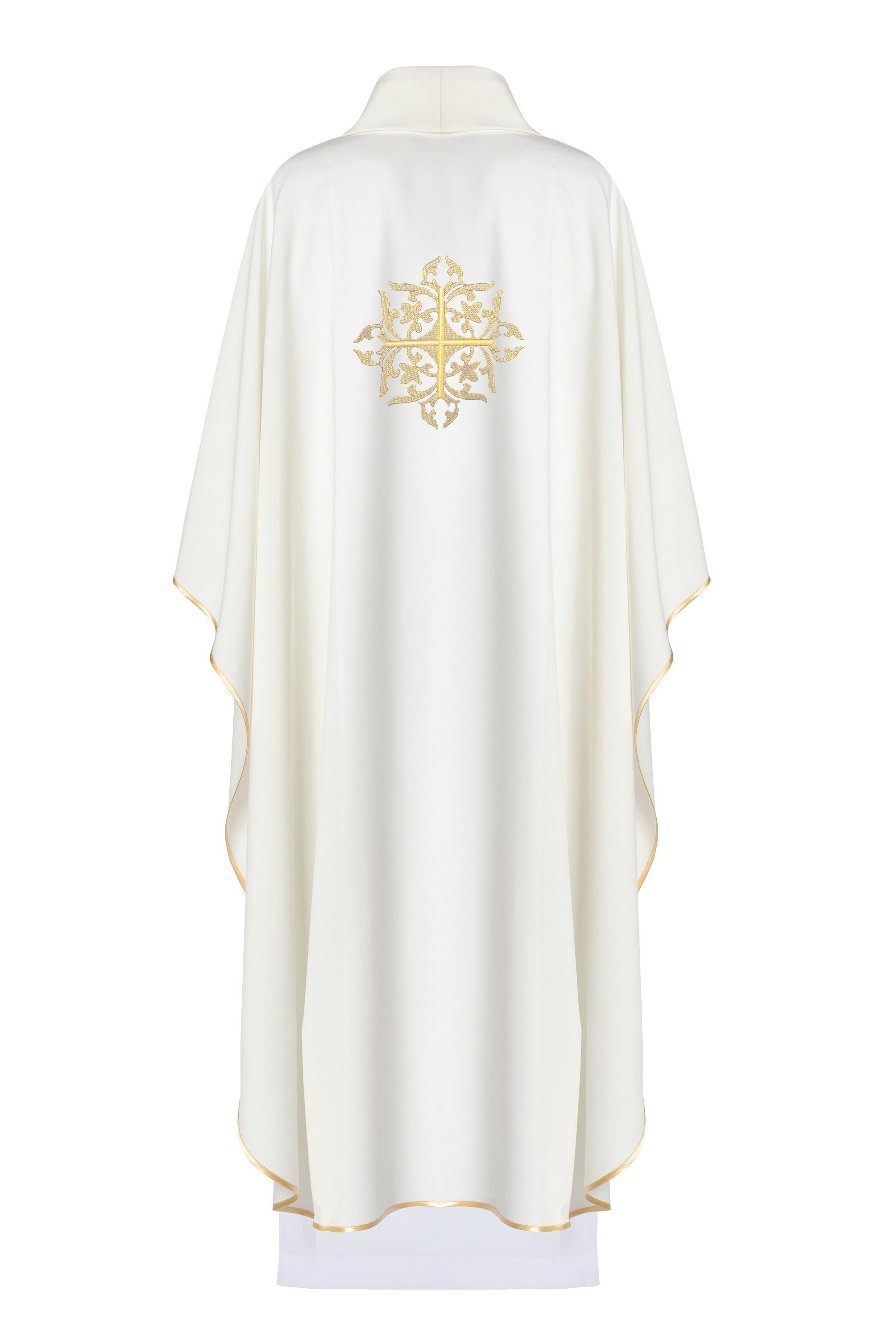 Ornat haftowany krzyż - ecru (H189) - Ornaty białe/ ecru - zdjęcie 2 - Ornat haftowany krzyż - ecru (H189)