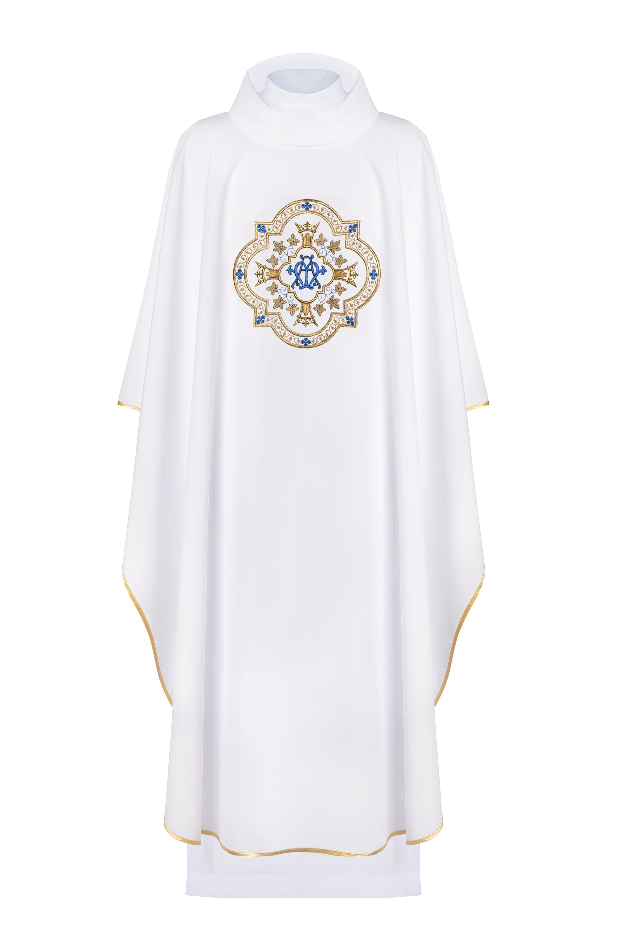 Ornat haftowany maryjny - biały (H190) - Ornaty Maryjne - Nowość