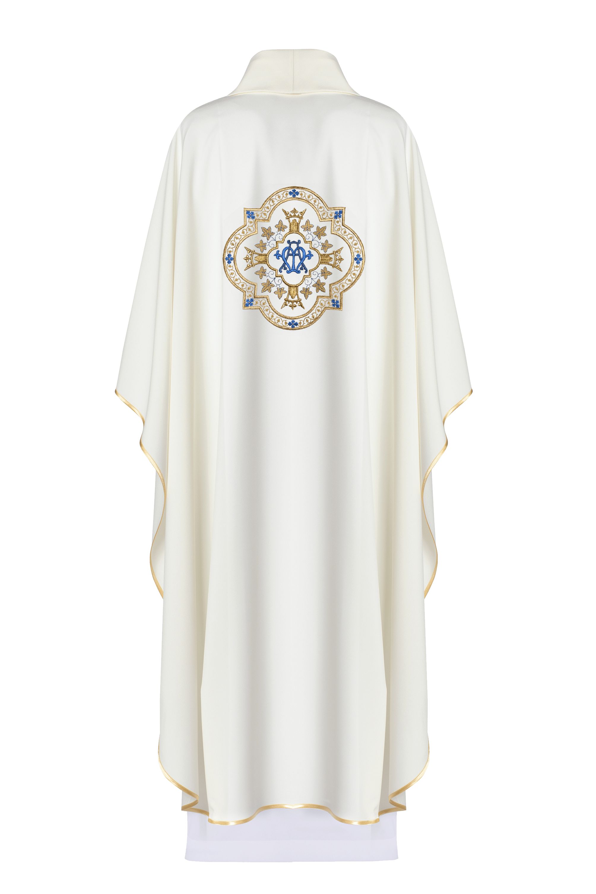 Ornat haftowany maryjny - ecru (H191) - Ornaty Maryjne - zdjęcie 3 - Ornat haftowany maryjny - ecru (H191)