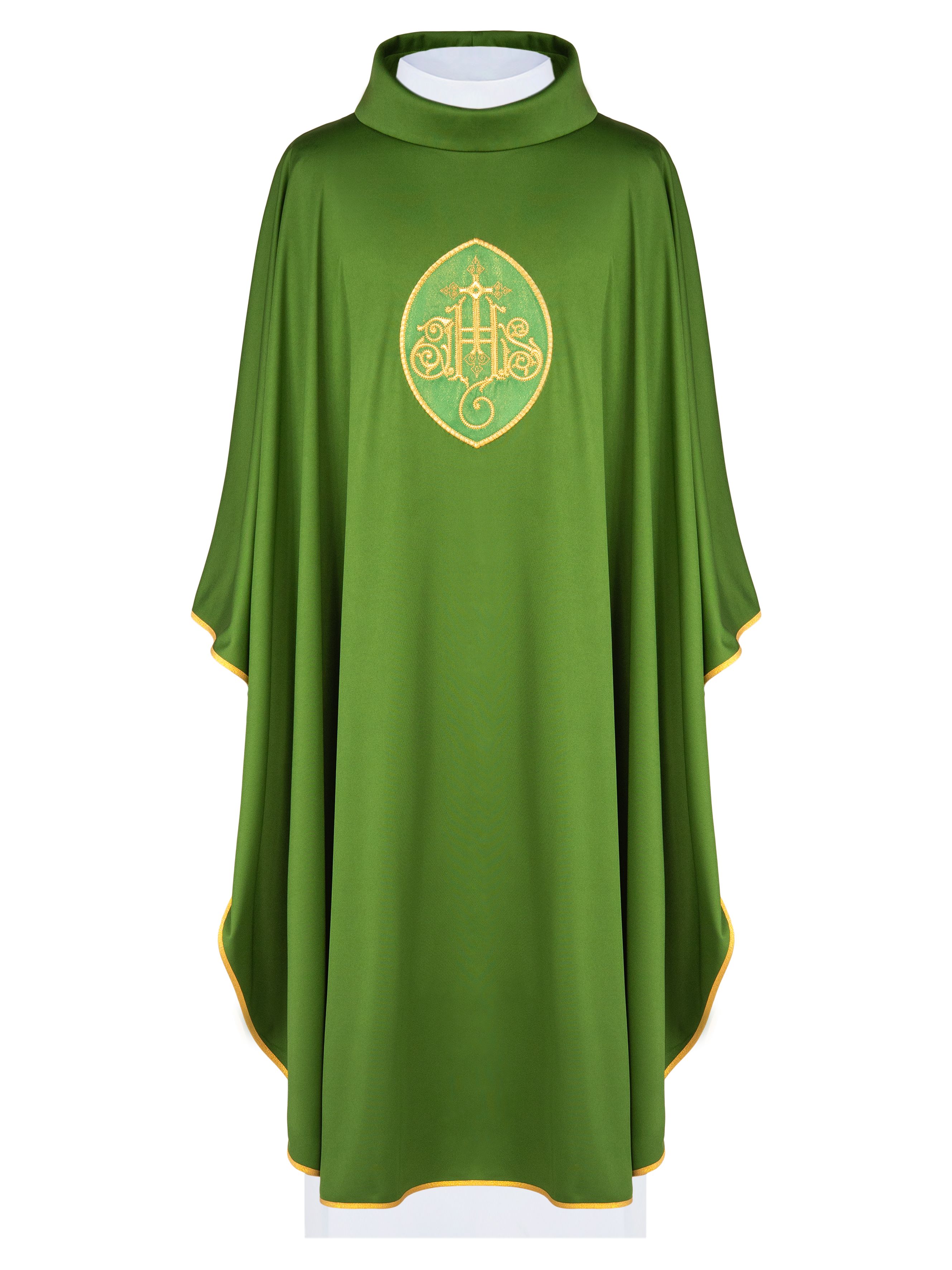 Ornat haftowany z symbolem IHS - zielony (H196) - Ornaty zielone - zdjęcie 3 - Ornat haftowany z symbolem IHS - zielony (H196)