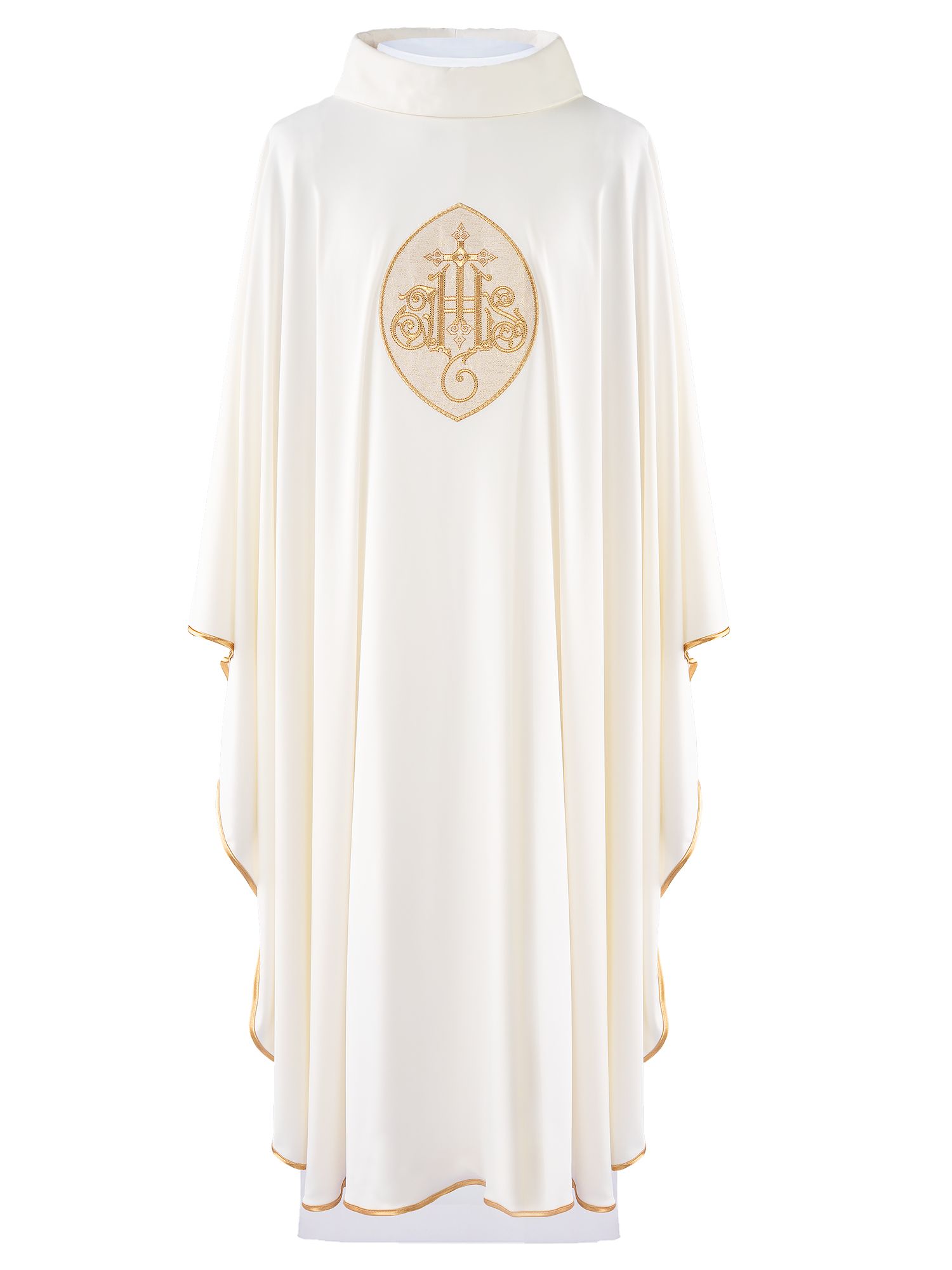 Ornat haftowany z symbolem IHS - ecru (H199) - Ornaty białe/ ecru - Nowość