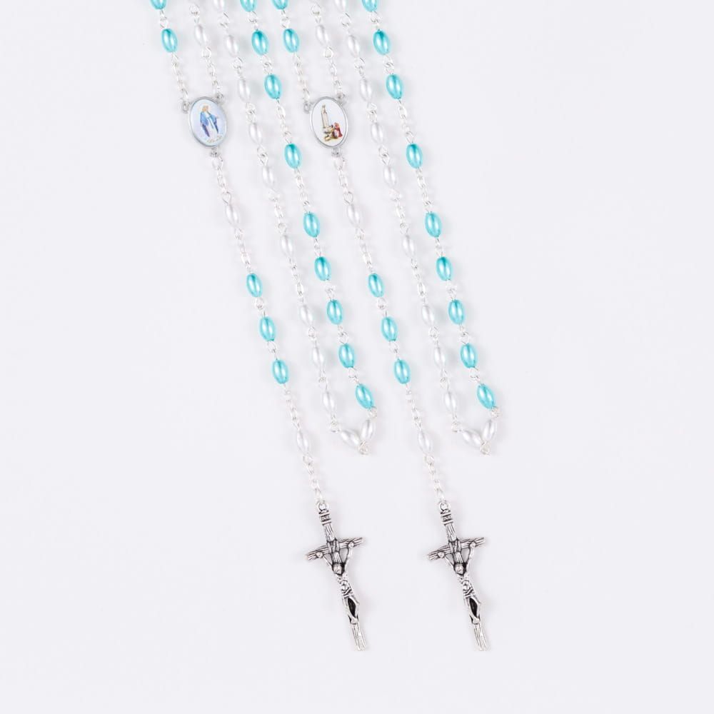 Różaniec szklany - Matka Boża Niepokalana - Matka Boża Fatimska - RÓŻAŃCE, KORONKI, TAJEMNICE RÓŻAŃCOWE - Nowość