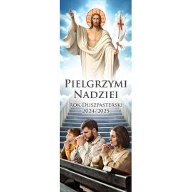 Baner na Rok Duszpasterski 2024/2025 "Pielgrzymi nadziei" 75x200 cm (2) - Banery na Rok Duszpasterski 2025/2026 Uczniowie-Misjonarze