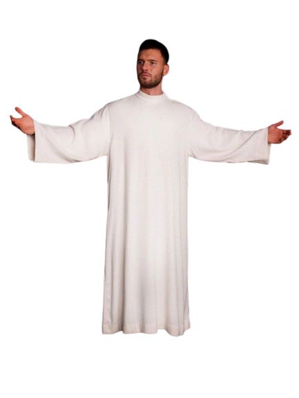 Alba kapłańska biała, lniana, naturalny splot - LEN (H6) - KOMŻE I ALBY  KAPŁAŃSKIE - zdjęcie 2 - Alba kapłańska biała, lniana, naturalny splot - LEN (H6)