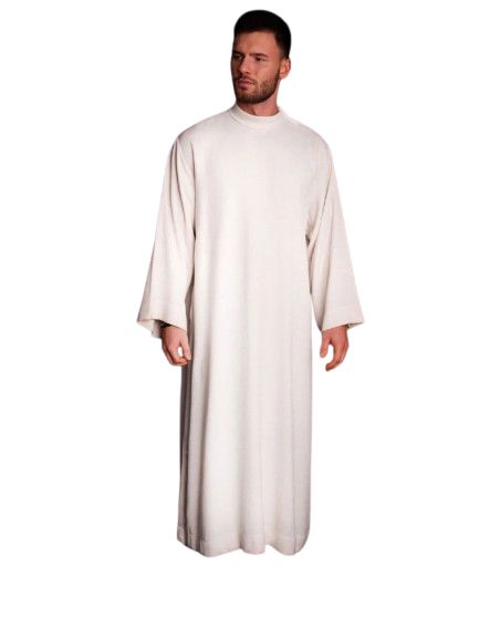 Alba kapłańska biała, lniana, naturalny splot - LEN (H6) - KOMŻE I ALBY  KAPŁAŃSKIE - Nowość