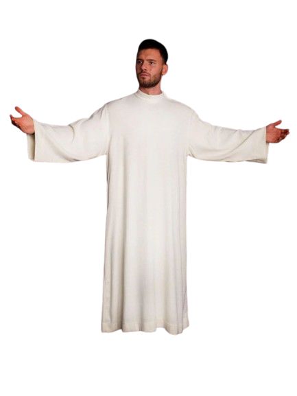 Alba kapłańska ecru, lniana, naturalny splot - LEN (H7) - KOMŻE I ALBY  KAPŁAŃSKIE - zdjęcie 3 - Alba kapłańska ecru, lniana, naturalny splot - LEN (H7)