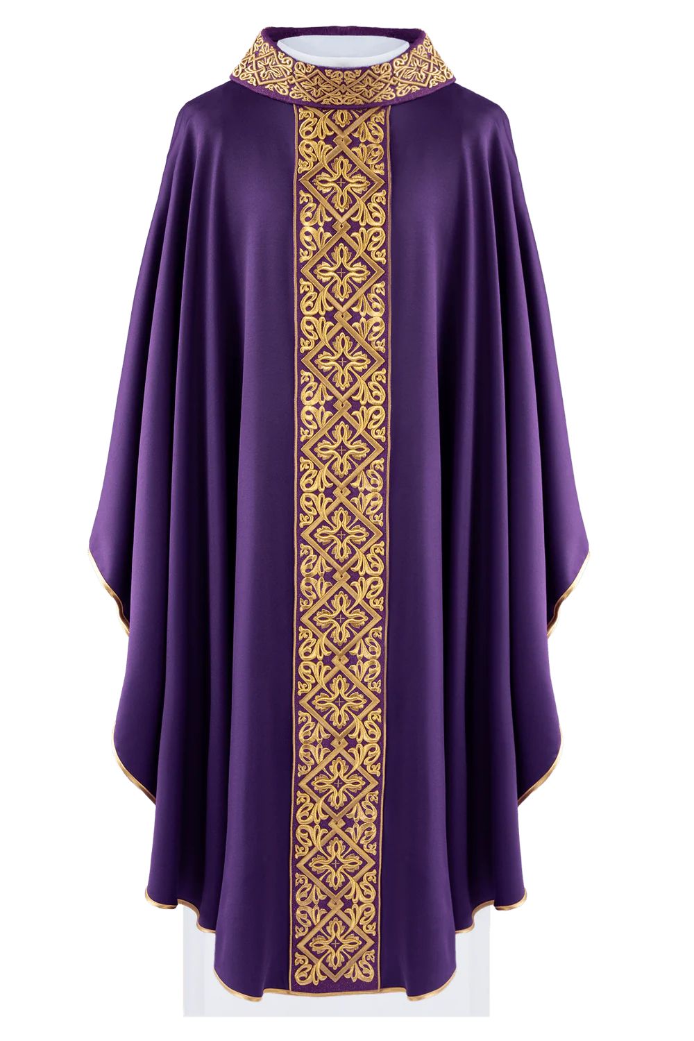Ornat haftowany fioletowy, krzyże (H202) - ORNATY NA WIELKI POST - zdjęcie 3 - Ornat haftowany fioletowy, krzyże (H202)
