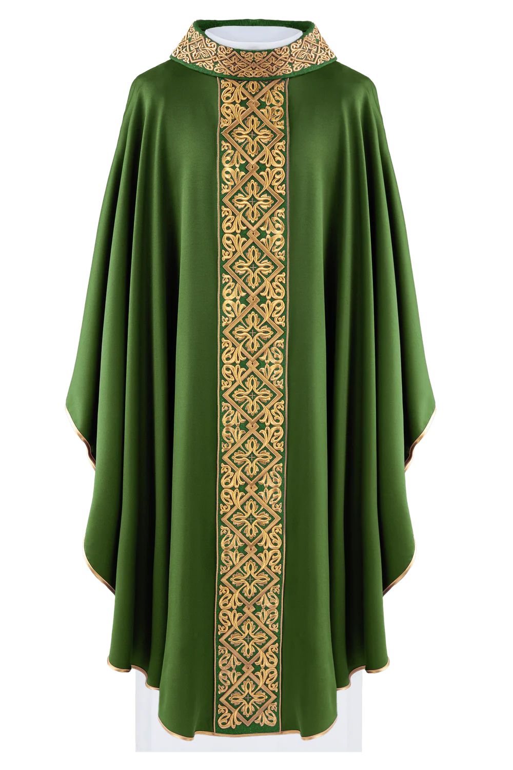 Ornat haftowany zielony, krzyże (H203) - Ornaty zielone - zdjęcie 3 - Ornat haftowany zielony, krzyże (H203)