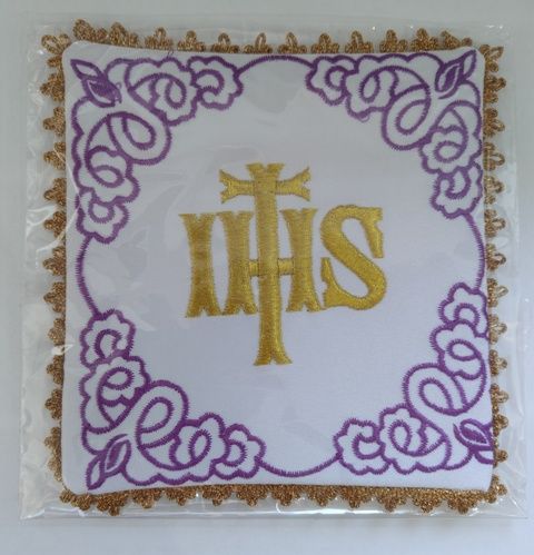 Palka haftowana złoty napis IHS (4M) - BIELIZNA KIELICHOWA - Nowość