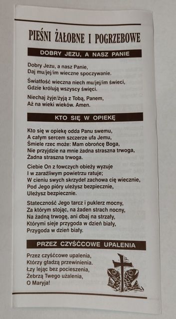 Pieśni żałobne i pogrzebowe - folder 1 szt - Folder religijny - Nowość